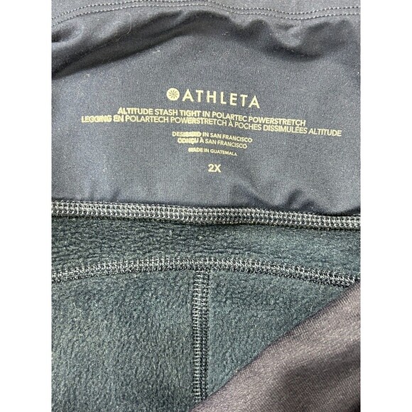 Athleta Altitude Stash High Rise Polartec Powerstretch Tights Navy Sz 2X 1079H4 - Picture 11 of 11
